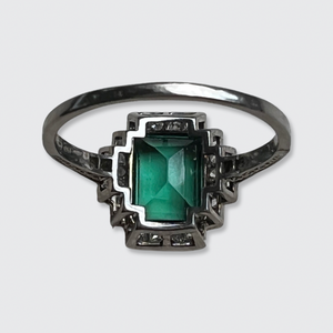 Art Deco Tourmaline & Diamond Ring