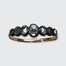 Load image into Gallery viewer, Georgian Slim Seven Diamonds Half Hoop Ring