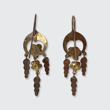 Load image into Gallery viewer, Victorian Blue Enamel Pansy Earrings