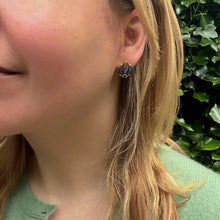 Load image into Gallery viewer, Vintage Lapis Lazuli Lotus Earrings