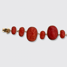 Load image into Gallery viewer, Victorian Coral Cameo Bracelet