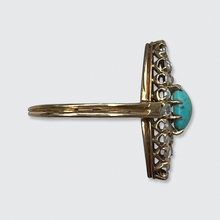 Load image into Gallery viewer, Turquoise &amp; Rose-Cut Diamond Marquise Navette Ring