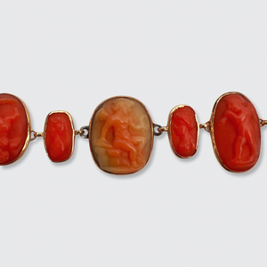 Victorian Coral Cameo Bracelet