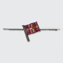 Load image into Gallery viewer, Art Deco Nautical Flag &#39;R&#39; Bar Brooch
