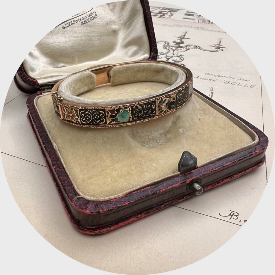 Victorian Hidden Panel Enamel Bracelet