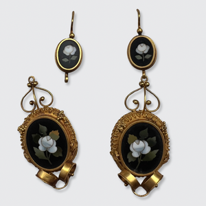 Pietra Dura Peony Rose 'Day to Night' Earrings