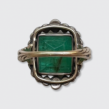 Load image into Gallery viewer, Emerald &amp; Rose-Cut Diamond Ring