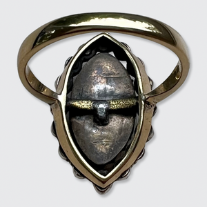 Victorian Blue Enamel & Diamond Marquise Ring