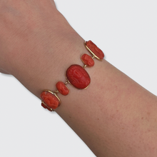 Load image into Gallery viewer, Victorian Coral Cameo Bracelet