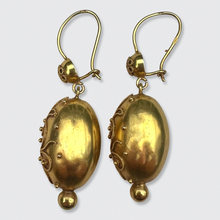 Load image into Gallery viewer, Victorian Neo-Etruscan Egg-Shaped Drop Earrings