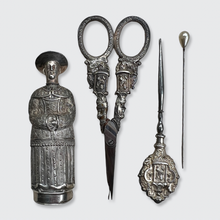 Load image into Gallery viewer, Silver Chinoiserie Sewing Kit