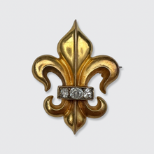 Load image into Gallery viewer, Old Mine-Cut Diamond Fleur de Lis Brooch