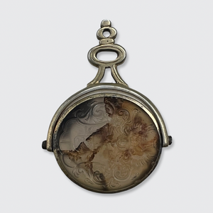 Georgian Moss Agate Intaglio Swivel Fob