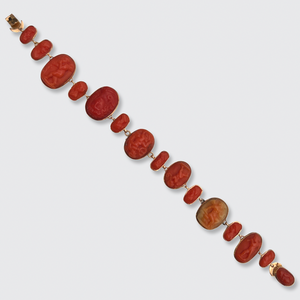 Victorian Coral Cameo Bracelet