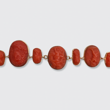 Load image into Gallery viewer, Victorian Coral Cameo Bracelet