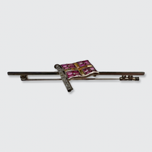 Load image into Gallery viewer, Art Deco Nautical Flag &#39;R&#39; Bar Brooch