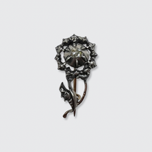 Load image into Gallery viewer, Victorian Rose-Cut Diamond Flower Lace Pin