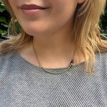 Load image into Gallery viewer, Diamond &amp; Blue Enamel Ouroboros Necklace