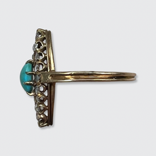 Load image into Gallery viewer, Turquoise &amp; Rose-Cut Diamond Marquise Navette Ring