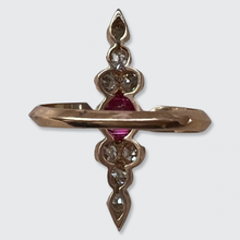 Load image into Gallery viewer, Ruby &amp; Old Mine-cut Diamond Pointer Ring