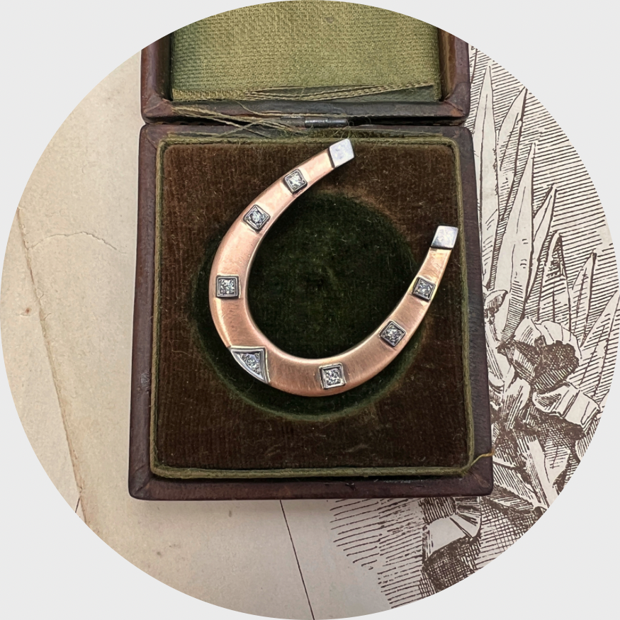 Rose Gold Diamond Horseshoe Pendant