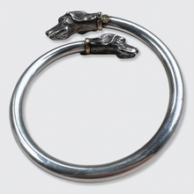 Load image into Gallery viewer, Artus Bertrand Silver Dog Heads Bangle