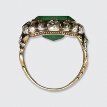 Load image into Gallery viewer, Emerald &amp; Rose-Cut Diamond Ring