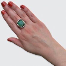 Load image into Gallery viewer, Emerald &amp; Rose-Cut Diamond Ring