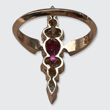 Load image into Gallery viewer, Ruby &amp; Old Mine-cut Diamond Pointer Ring