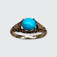 Load image into Gallery viewer, Turquoise Cabochon &amp; Ivy Leaves Ring
