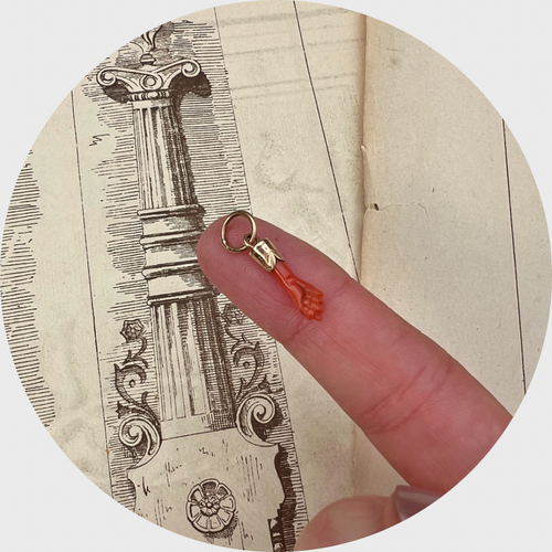 Miniature Coral Mano Fico Pendant