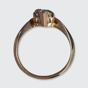 Ruby & Old Mine-cut Diamond Pointer Ring