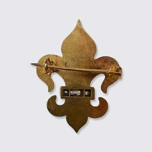 Old Mine-Cut Diamond Fleur de Lis Brooch