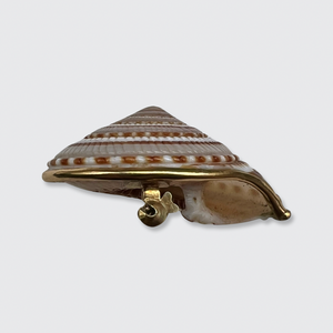 Vintage Sundial Shell Brooch