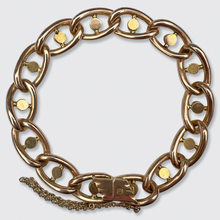 Load image into Gallery viewer, Large Victorian Turquoise &amp; Pearl Curb-Link Bracelet