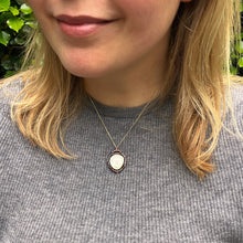 Load image into Gallery viewer, Garnet Crowned Heart &#39;MP&#39; Monogram Pendant Brooch