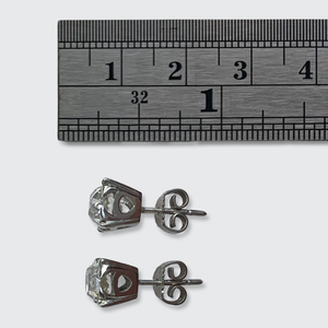 Old Mine-Cut Diamond Stud Earrings, 2.57 carats combined