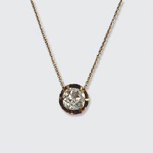 Load image into Gallery viewer, Old Mine-Cut Diamond Solitair Pendant Necklace