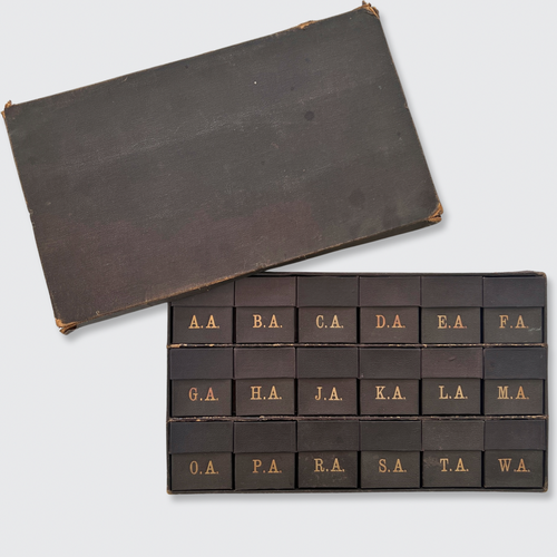 Antique Engraving Set with Brass Monogram Stencils