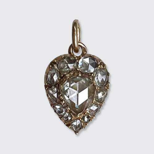 Victorian Rose-Cut Diamond Heart Pendant