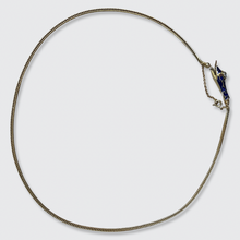 Load image into Gallery viewer, Diamond &amp; Blue Enamel Ouroboros Necklace