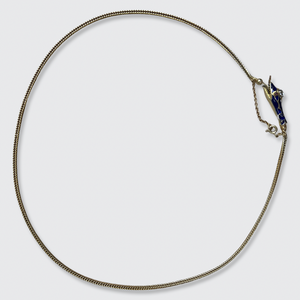 Diamond & Blue Enamel Ouroboros Necklace