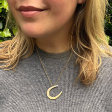 Load image into Gallery viewer, Rose Gold Diamond Horseshoe Pendant