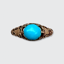 Load image into Gallery viewer, Turquoise Cabochon &amp; Ivy Leaves Ring
