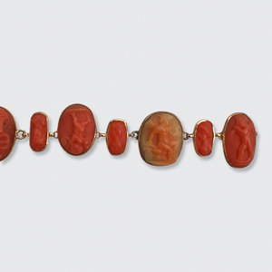 Victorian Coral Cameo Bracelet