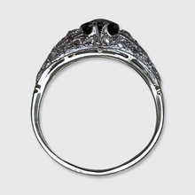 Load image into Gallery viewer, Art Deco Platinum Sapphire &amp; Diamond Ring