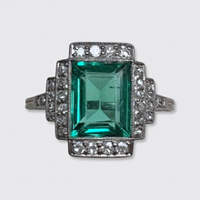 Load image into Gallery viewer, Art Deco Tourmaline &amp; Diamond Ring
