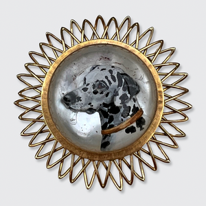 Round Essex Crystal Dalmatian Brooch