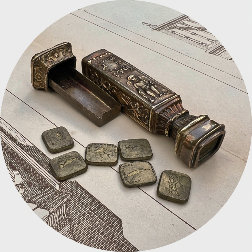 Victorian Wax Seal Travel Case with Six Seals
