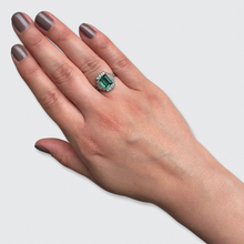 Load image into Gallery viewer, Art Deco Tourmaline &amp; Diamond Ring
